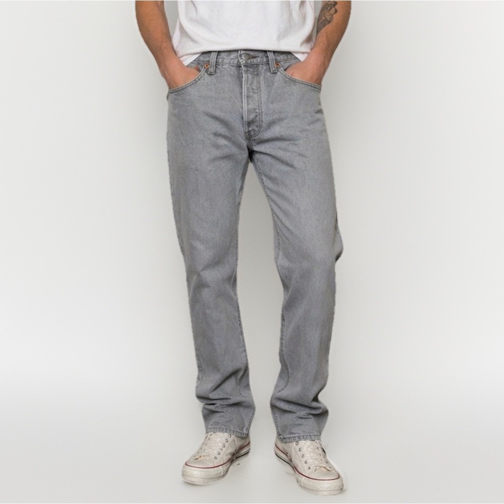 Levis 501 Jeans Tag‎ 33x32 (Actual 31x30) Gray Straight Leg Button Fly Denim